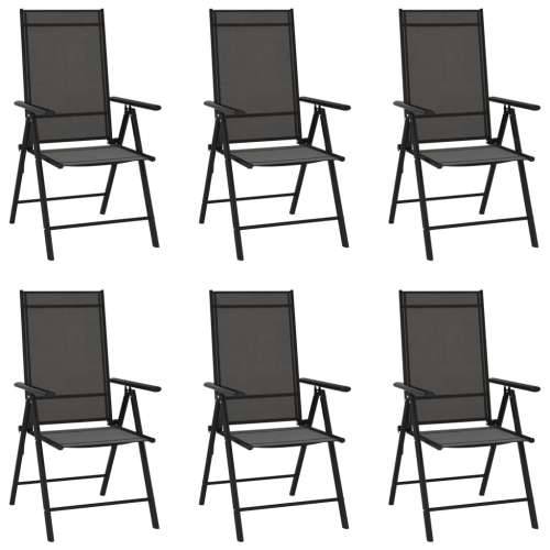 Sklopive vrtne stolice 6 kom od tekstilena crne Cijena