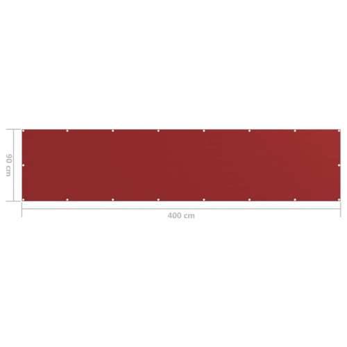 Balkonski zastor crveni 90 x 400 cm HDPE - Crvena 90 x 400 cm Cijena