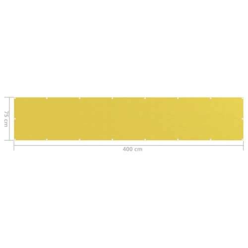 Balkonski zastor žuti 75 x 400 cm HDPE - Žuta 75 x 400 cm Cijena