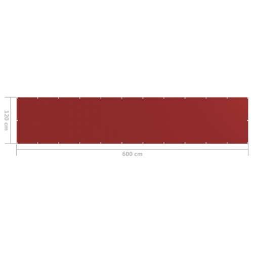 Balkonski zastor crveni 120 x 600 cm HDPE - Crvena 120 x 600 cm Cijena