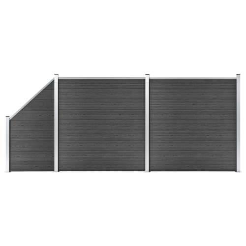 Set panela za ogradu WPC 446 x (105 - 186) cm crni Cijena