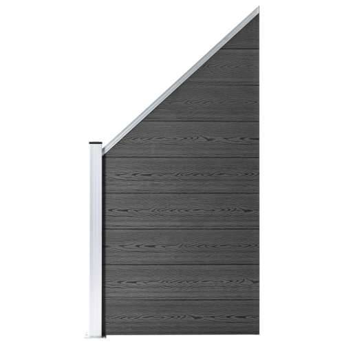 Set panela za ogradu WPC 619 x (105 - 186) cm crni Cijena