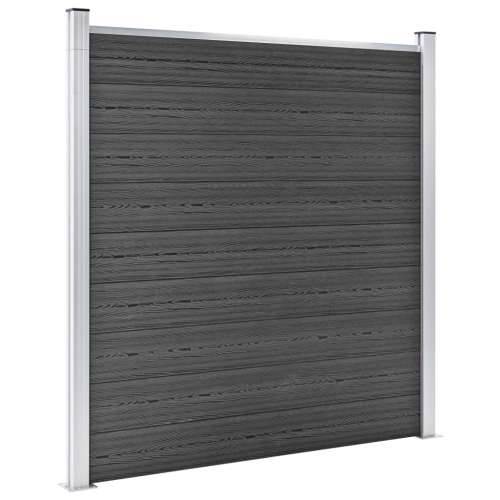 Set panela za ogradu WPC 792 x (105 - 186) cm crni Cijena