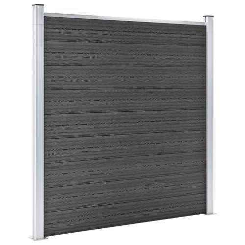 Set panela za ogradu WPC 965 x (105 - 186) cm crni Cijena