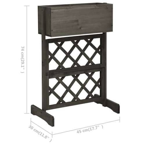 Vrtna sadilica s rešetkom siva 45x30x74 cm od masivne jelovine - Siva 1 Cijena