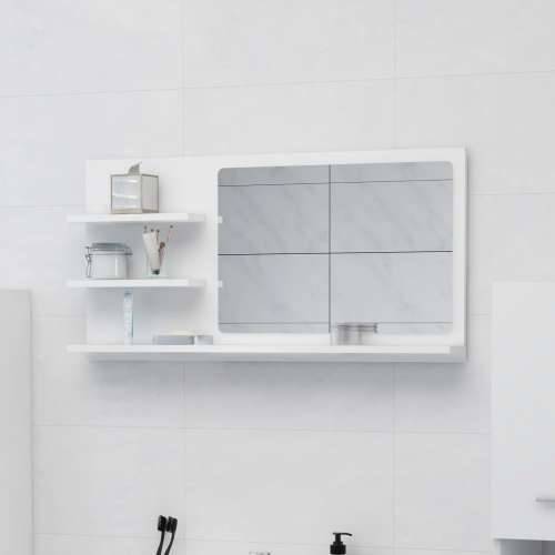 Kupaonsko ogledalo bijelo 90 x 10,5 x 45 cm od iverice Cijena