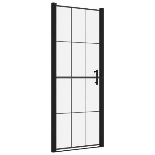 Vrata za tuš od kaljenog stakla 91 x 195 cm crna Cijena