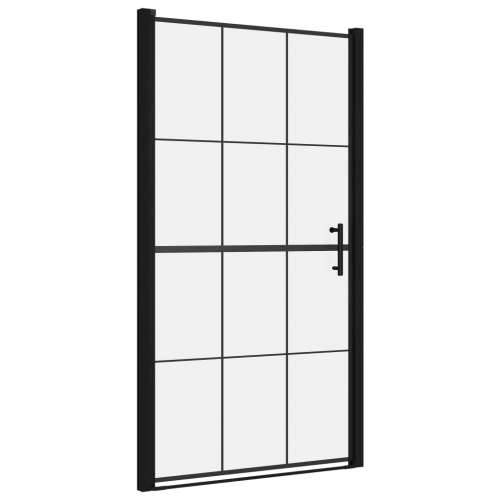 Vrata za tuš od kaljenog stakla 100 x 178 cm crna Cijena