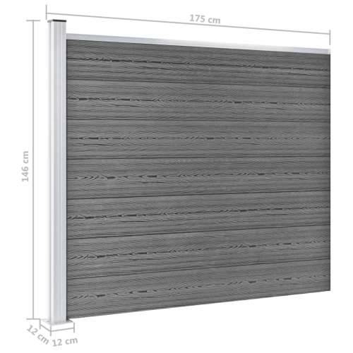 Set panela za ogradu WPC 699 x 146 cm sivi Cijena