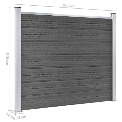 Set panela za ogradu WPC 353 x 146 cm crni Cijena