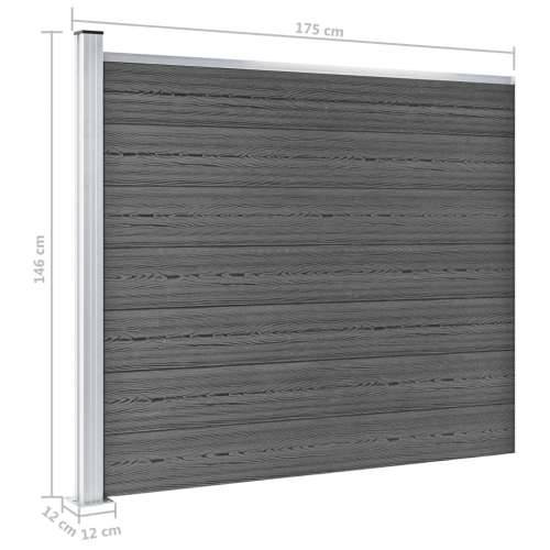 Set panela za ogradu WPC 353 x 146 cm crni Cijena
