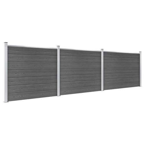 Set panela za ogradu WPC 526 x 146 cm crni Cijena