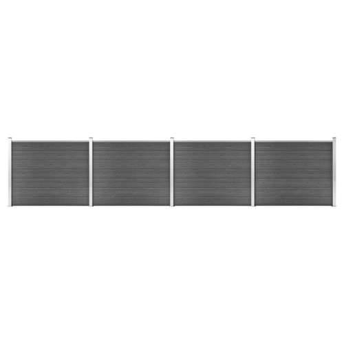 Set panela za ogradu WPC 699 x 146 cm crni