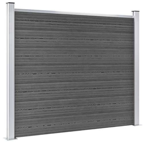 Set panela za ogradu WPC 699 x 146 cm crni Cijena