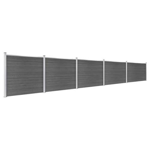 Set panela za ogradu WPC 872 x 146 cm crni Cijena