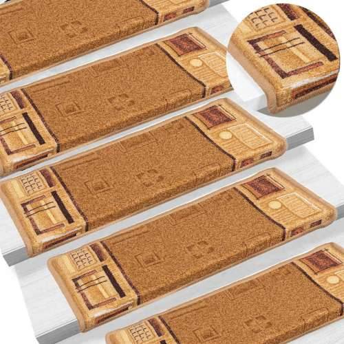 Ljepljivi tepisi za stepenice 15 kom 65x21x4 cm bež - Bež 15 Pravokutno Cijena