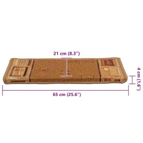 Ljepljivi tepisi za stepenice 15 kom 65x21x4 cm bež - Bež 15 Pravokutno Cijena