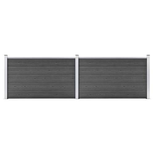 Set panela za ogradu WPC 353 x 105 cm crni Cijena