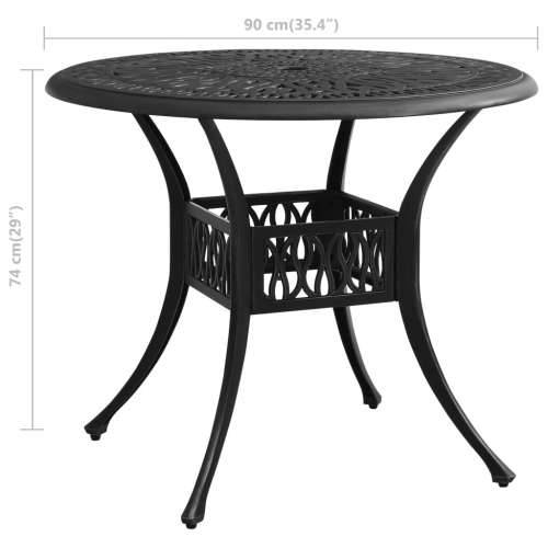Vrtni stol crni 90 x 90 x 74 cm od lijevanog aluminija Cijena