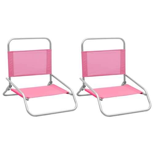 Sklopive stolice za plažu od tkanine 2 kom ružičaste Cijena