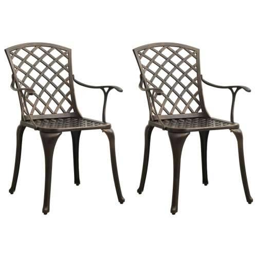 Vrtne stolice od lijevanog aluminija 2 kom brončane Cijena