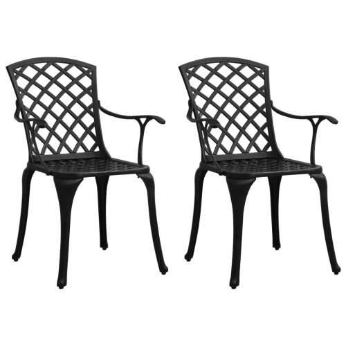 Vrtne stolice od lijevanog aluminija 2 kom crne
