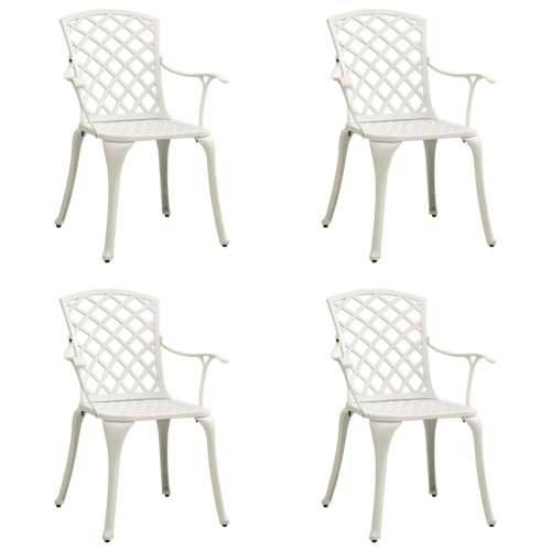 Vrtne stolice od lijevanog aluminija 4 kom bijele