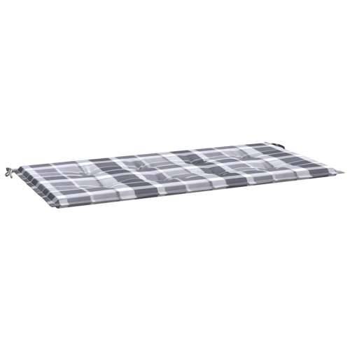 Jastuk za vrtnu klupu sivi karirani 120x50x4 cm tkanina Oxford - Sivi karirani uzorak 120 x 50 x 3 cm 1 Cijena