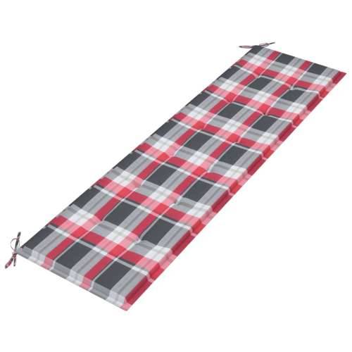 Jastuk za vrtnu klupu crveni karirani 180x50x3cm tkanina Oxford Cijena
