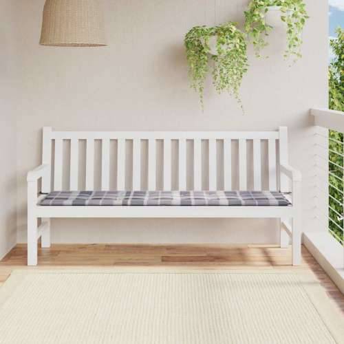 Jastuk za vrtnu klupu sivi karirani 180x50x4 cm tkanina Oxford - Sivi karirani uzorak 180 x 50 x 3 cm 1 Cijena