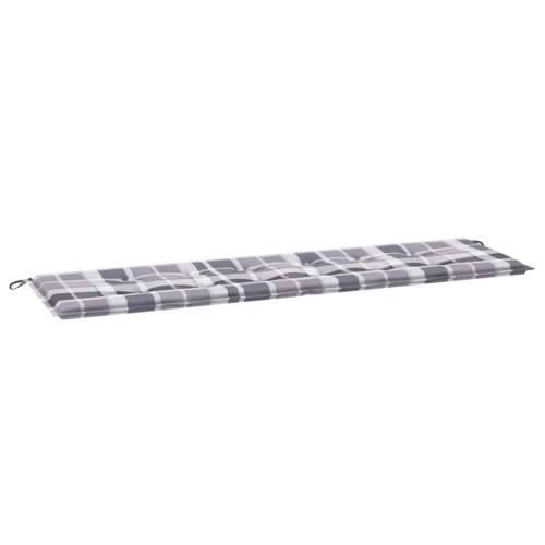 Jastuk za vrtnu klupu sivi karirani 180x50x4 cm tkanina Oxford - Sivi karirani uzorak 180 x 50 x 3 cm 1 Cijena