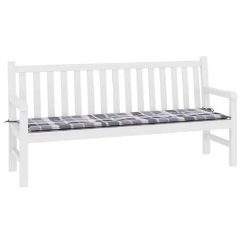 Jastuk za vrtnu klupu sivi karirani 180x50x4 cm tkanina Oxford - Sivi karirani uzorak 180 x 50 x 3 cm 1 Cijena