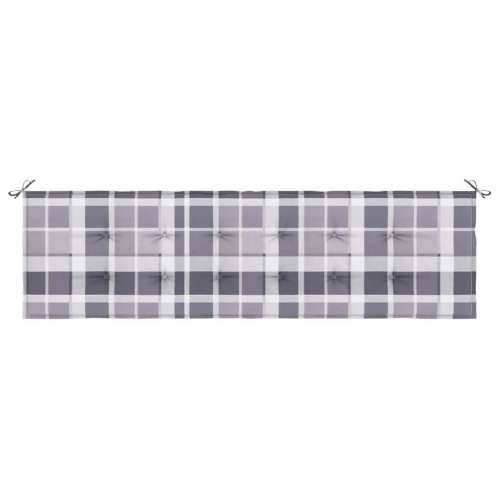 Jastuk za vrtnu klupu sivi karirani 180x50x4 cm tkanina Oxford - Sivi karirani uzorak 180 x 50 x 3 cm 1 Cijena