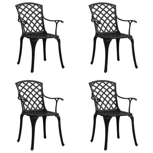 Vrtne stolice od lijevanog aluminija 4 kom crne