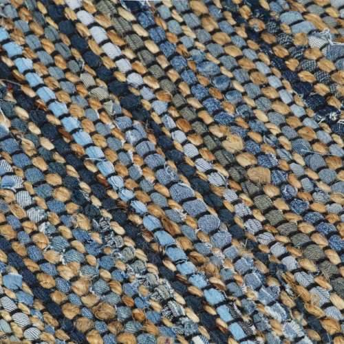 Ručno tkani tepih Chindi od trapera i jute 200 x 290 cm šareni Cijena