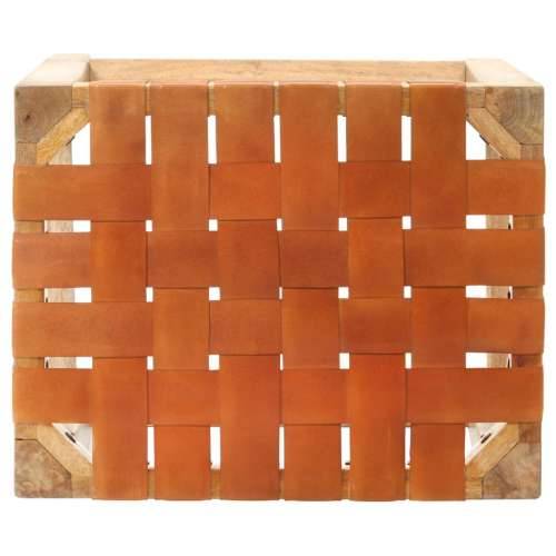 Barski stolci od prave kože 2 kom smeđi 60 cm - Smeđa 60 cm 2 Cijena