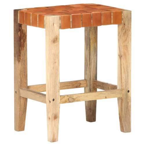 Barski stolci od prave kože 2 kom smeđi 60 cm - Smeđa 60 cm 2 Cijena