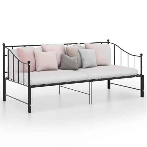 Okvir za krevet na razvlačenje crni metalni 90 x 200 cm - Crna Cijena