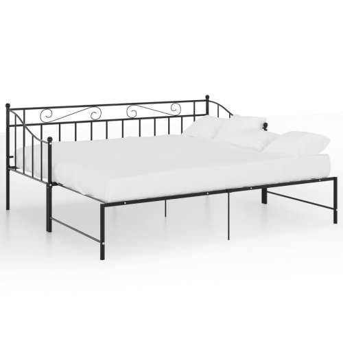 Okvir za krevet na razvlačenje crni metalni 90 x 200 cm - Crna Cijena