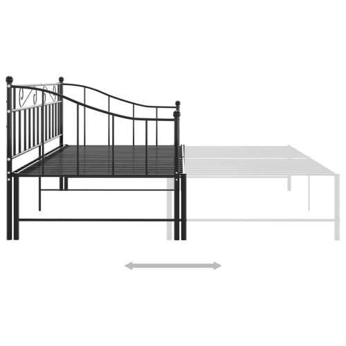 Okvir za krevet na razvlačenje crni metalni 90 x 200 cm - Crna Cijena