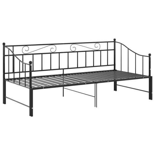 Okvir za krevet na razvlačenje crni metalni 90 x 200 cm - Crna Cijena