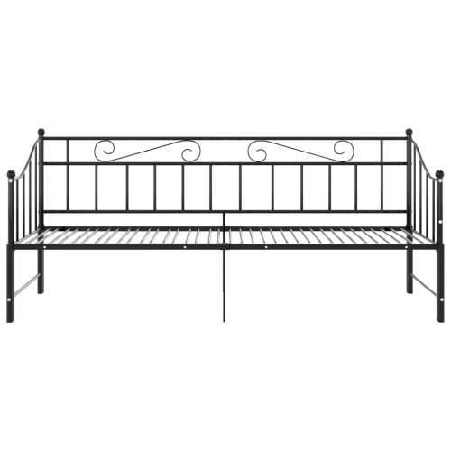 Okvir za krevet na razvlačenje crni metalni 90 x 200 cm - Crna Cijena