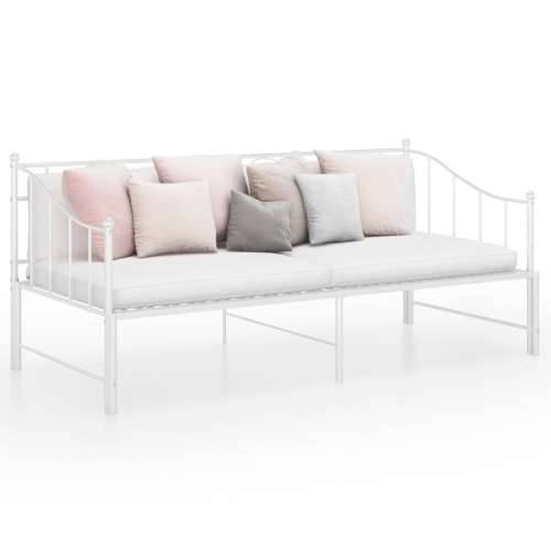 Okvir za krevet na razvlačenje bijeli metalni 90 x 200 cm - Bijela Cijena