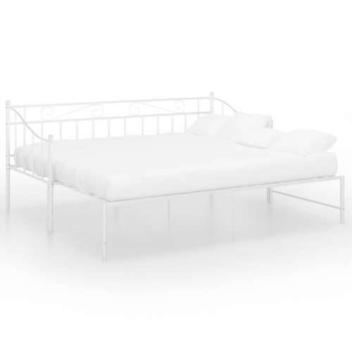 Okvir za krevet na razvlačenje bijeli metalni 90 x 200 cm - Bijela Cijena