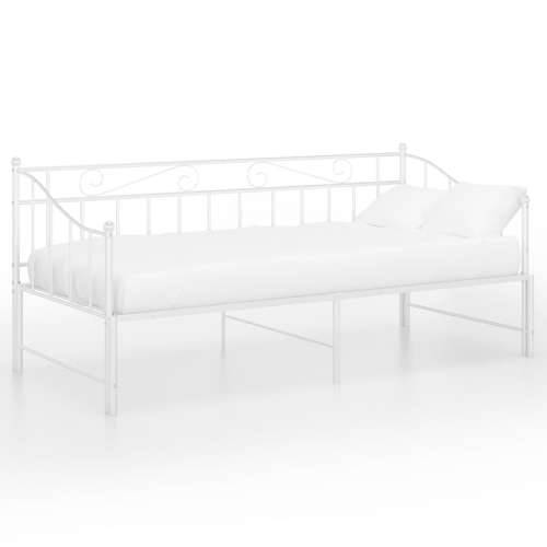 Okvir za krevet na razvlačenje bijeli metalni 90 x 200 cm - Bijela Cijena