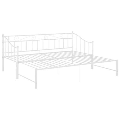 Okvir za krevet na razvlačenje bijeli metalni 90 x 200 cm - Bijela Cijena