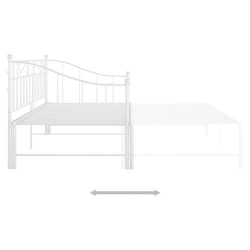 Okvir za krevet na razvlačenje bijeli metalni 90 x 200 cm - Bijela Cijena