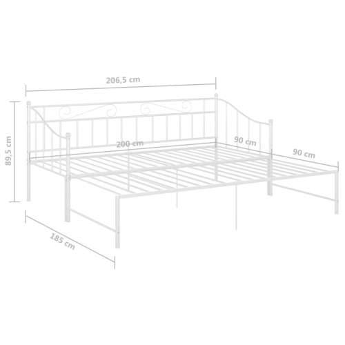 Okvir za krevet na razvlačenje bijeli metalni 90 x 200 cm - Bijela Cijena