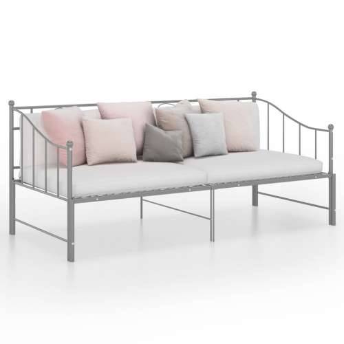 Okvir za krevet na razvlačenje sivi metalni 90 x 200 cm - Siva Cijena