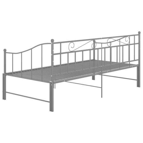 Okvir za krevet na razvlačenje sivi metalni 90 x 200 cm - Siva Cijena
